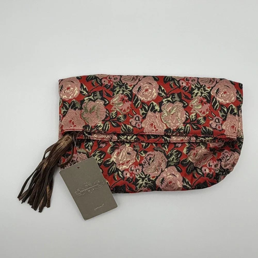 Anthropologie Mlyn‎ Floral Jacquard Fold-Over Clutch NWT